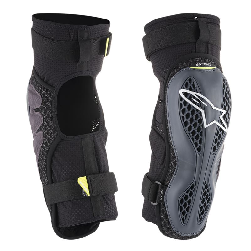 Alpinestars 2024 Sequence Knee Protectors Anthracite Yellow Flou